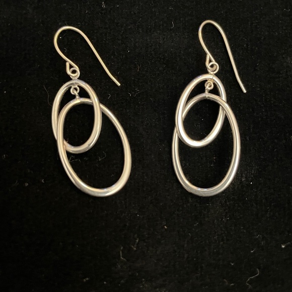 18kt White Gold Over Sterling Silver earrings - Picture 1 of 3